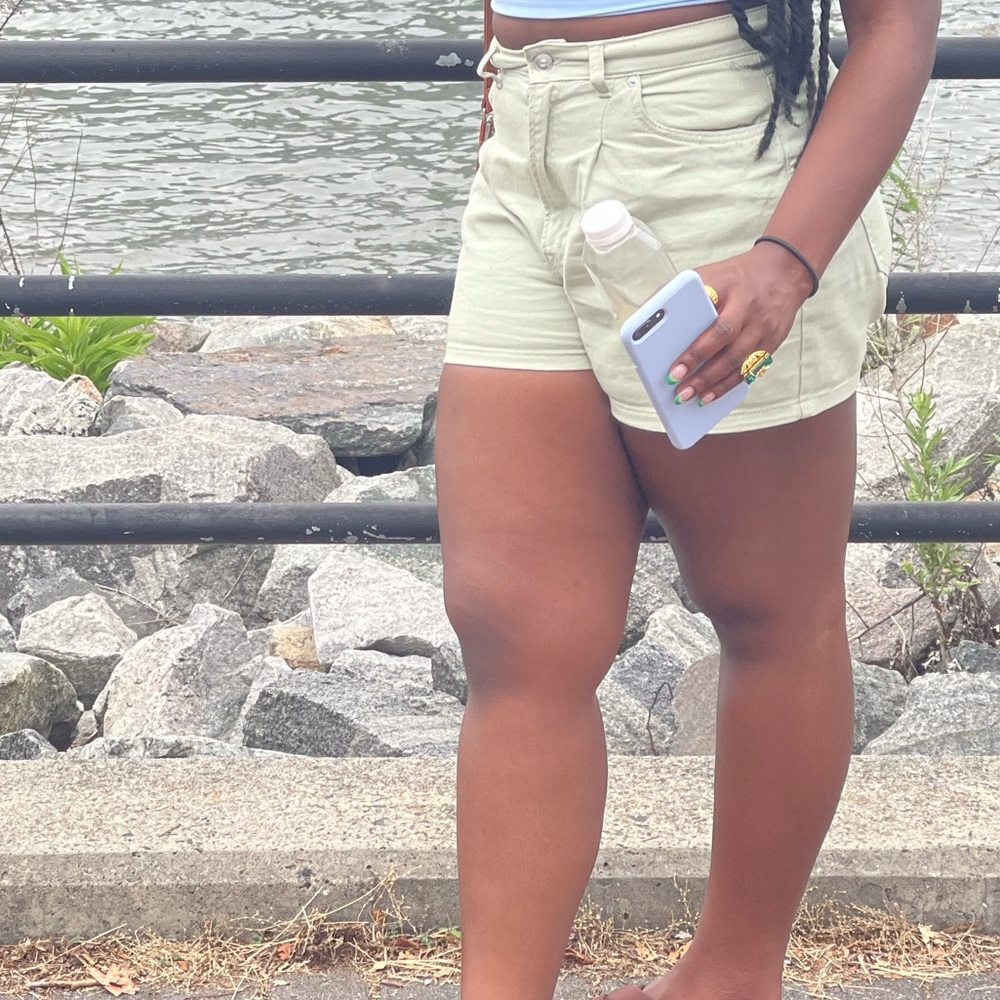 Pastel Green Jean shorts